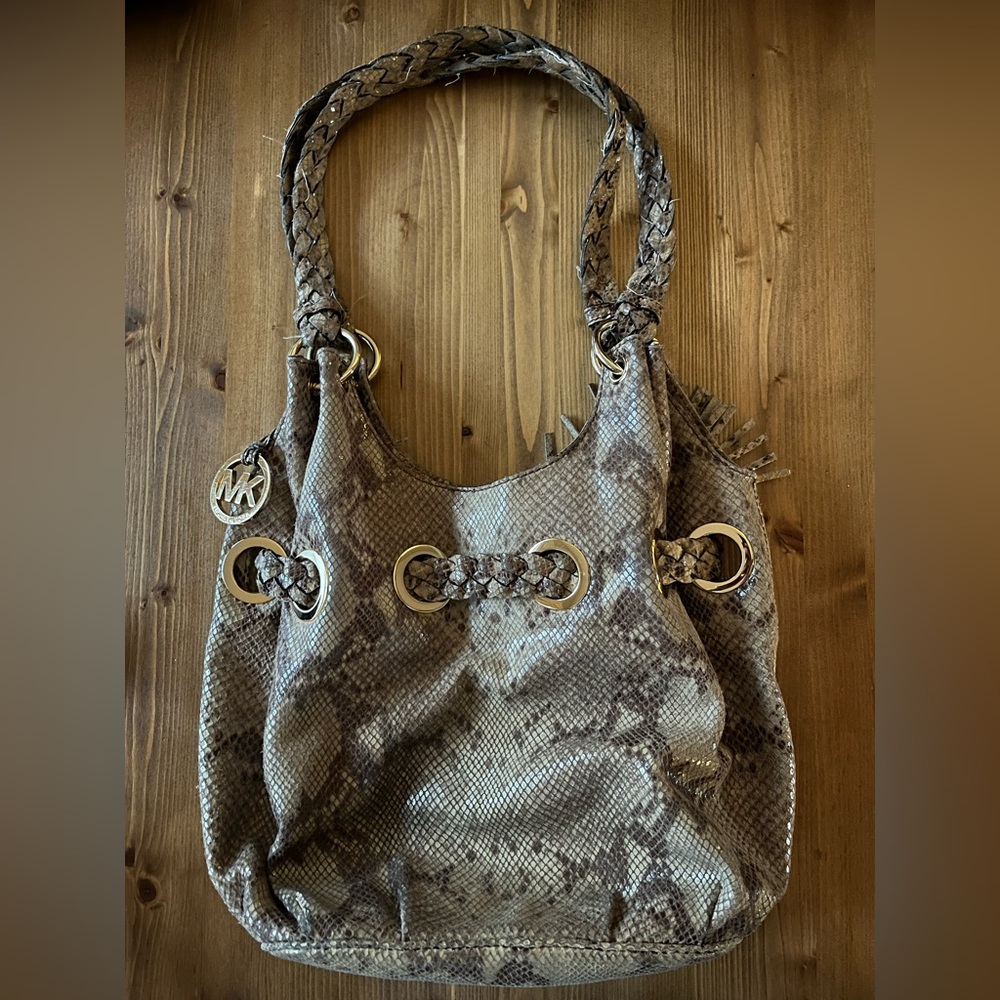Michael Kors Snake Leather Hobo Shoulder Bag